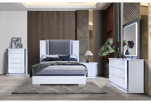 YLIME SMOOTH WHITE DRESSER, MIRROR, NIGHTSTAND - Furniture House (VA)
