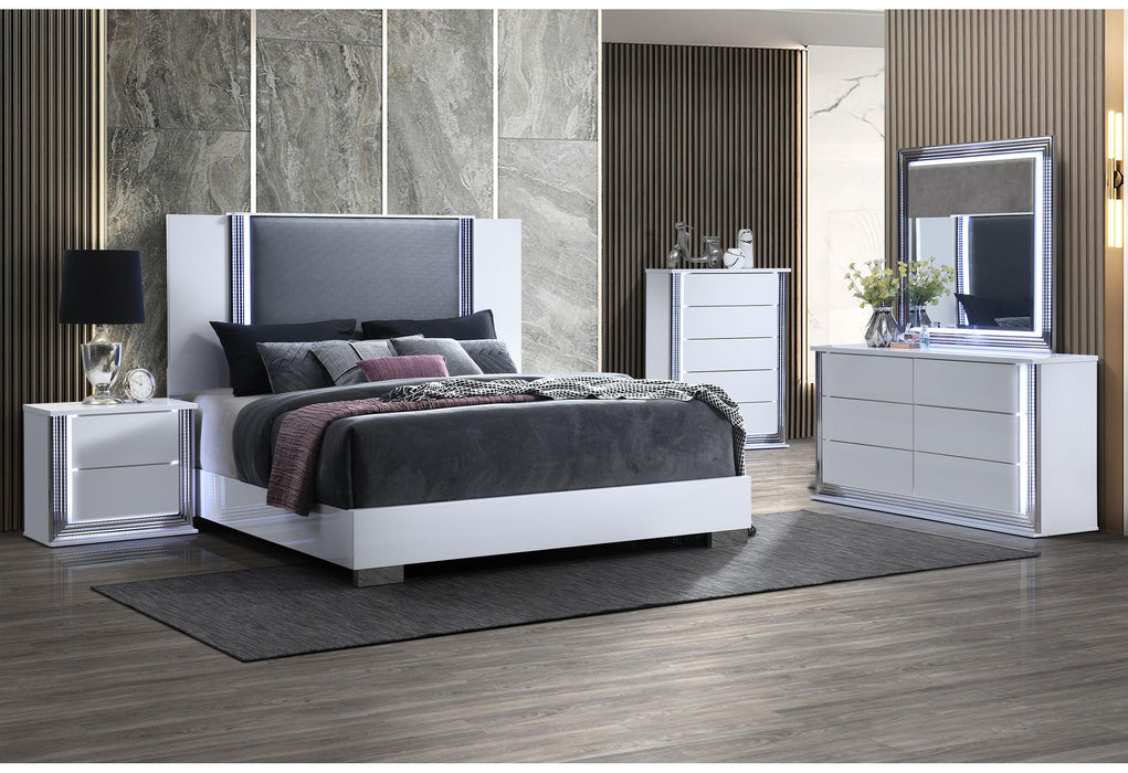 YLIME-SMOOTH WHITE-KBG FULLY SLATTED W/ VANITY SET-N - Furniture House (VA)