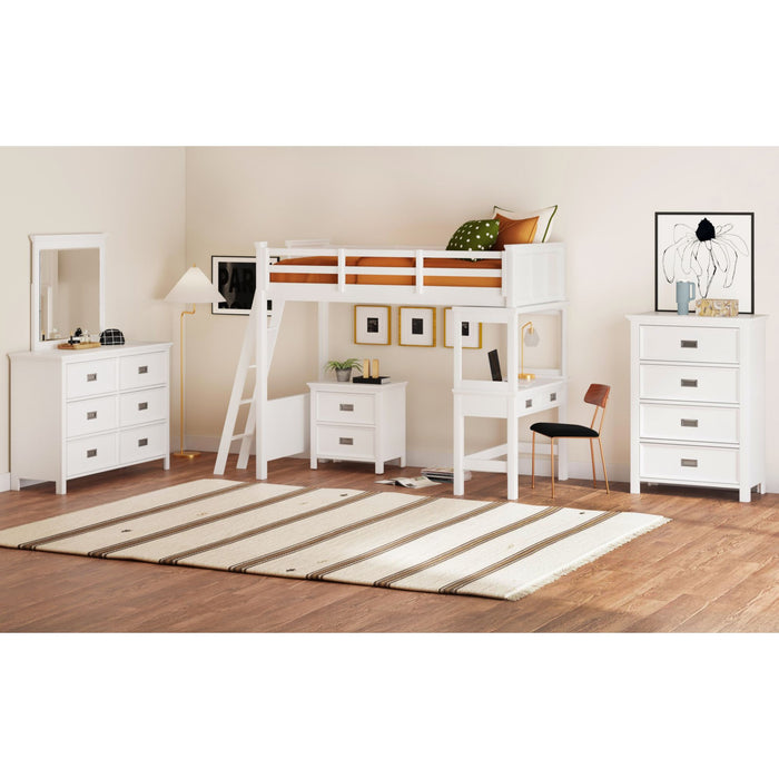 Hampton Kids Loft with Ladder and Desk with Speaker Bedroom Set - Furniture House (VA)