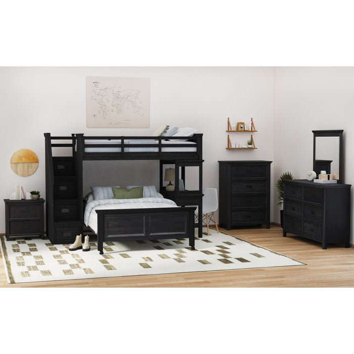 Hampton Kids Over Loft with Staircase and Desk with Speaker - Furniture House (VA)