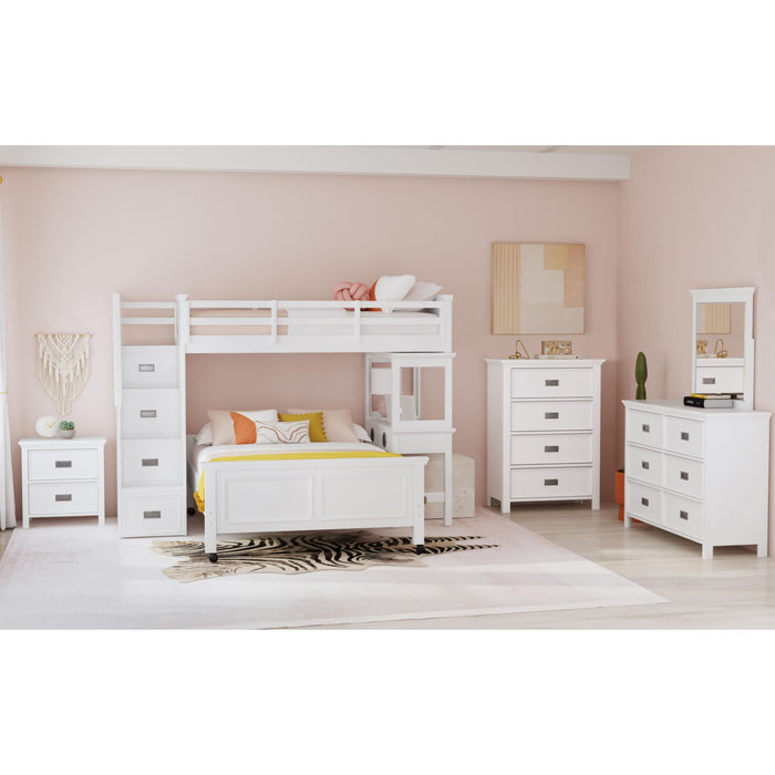 Hampton Kids Over Loft with Staircase and Desk with Speaker - Furniture House (VA)