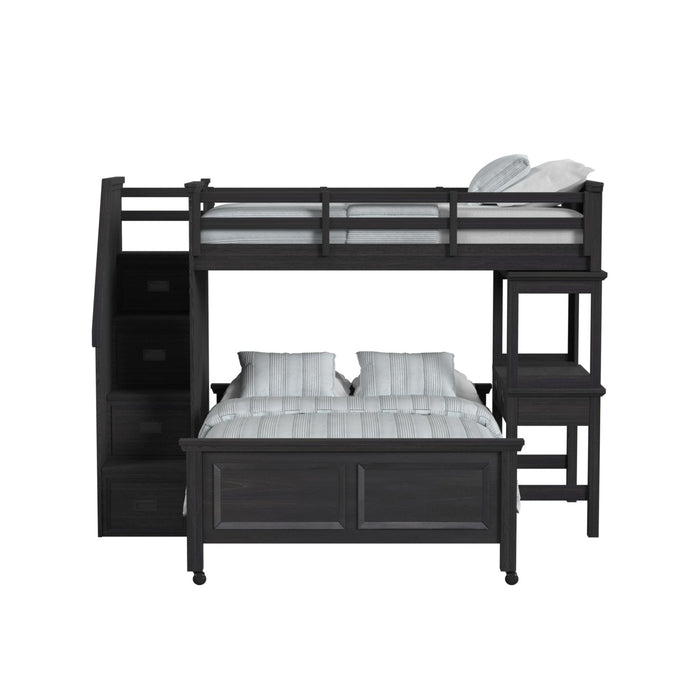 Hampton Kids Over Loft with Staircase and Desk with Speaker - Furniture House (VA)