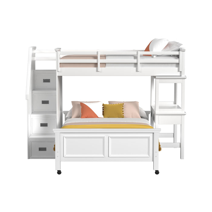 Hampton Kids Over Loft with Staircase and Desk with Speaker - Furniture House (VA)