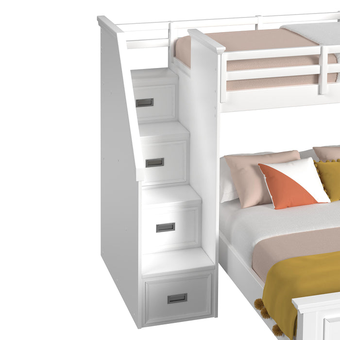 Hampton Kids Over Loft with Staircase and Desk with Speaker - Furniture House (VA)