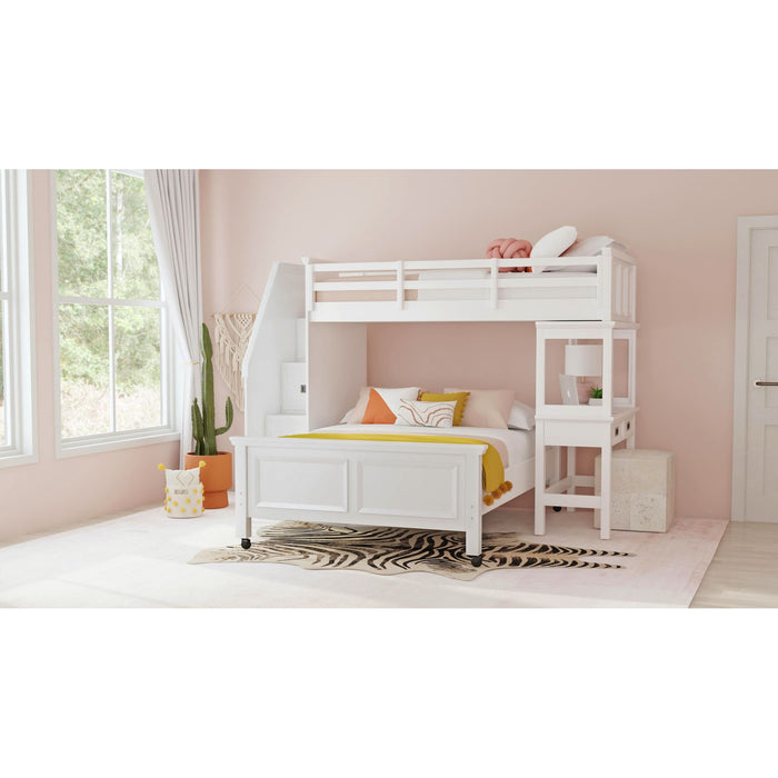 Hampton Kids Over Loft with Staircase and Desk with Speaker - Furniture House (VA)