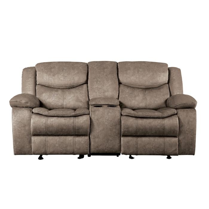 Bastrop Double Glider Reclining Loveseat in Brown 8230FBR-2