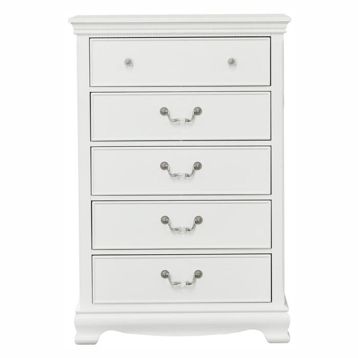 Lucida 5 Drawer Chest in White 2039W-9