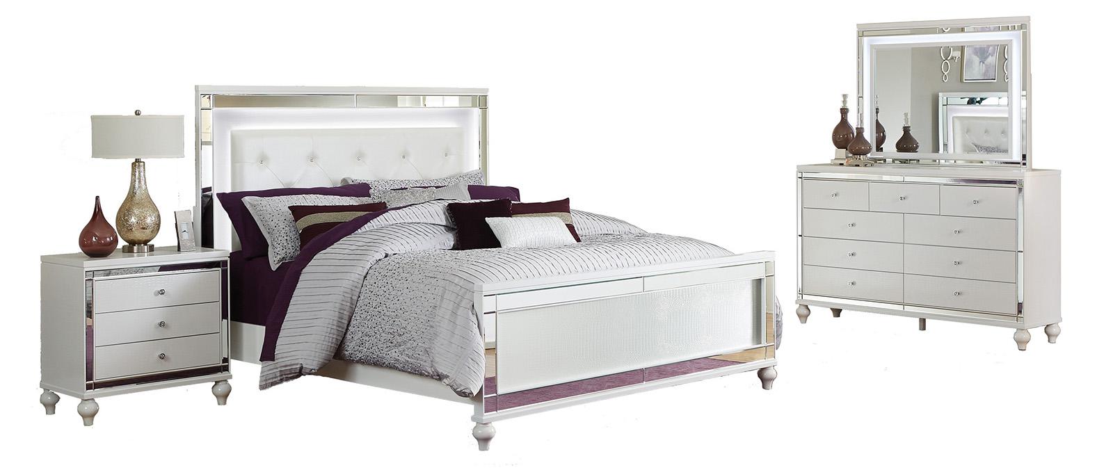 Homelegance Alonza Queen LED Panel Bed 1845LED-1