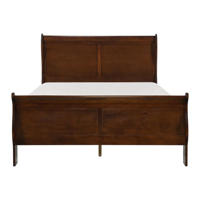 Mayville Queen Sleigh Bed in Brown Cherry