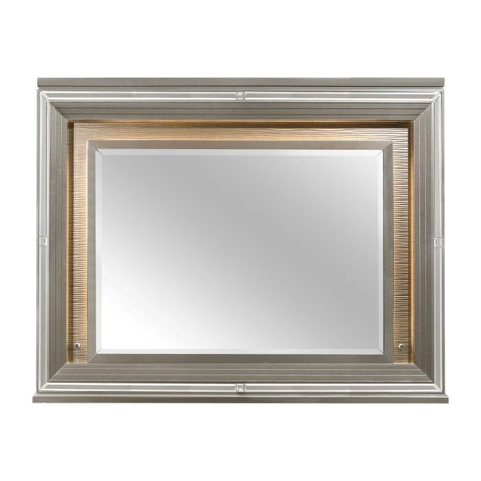 Tamsin Mirror in Silver Grey Metallic 1616-6