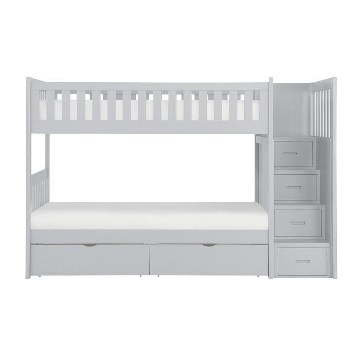 Orion Bunk Bed w/ Reversible Step Storage and Storage Boxes in Gray B2063SB-1*T