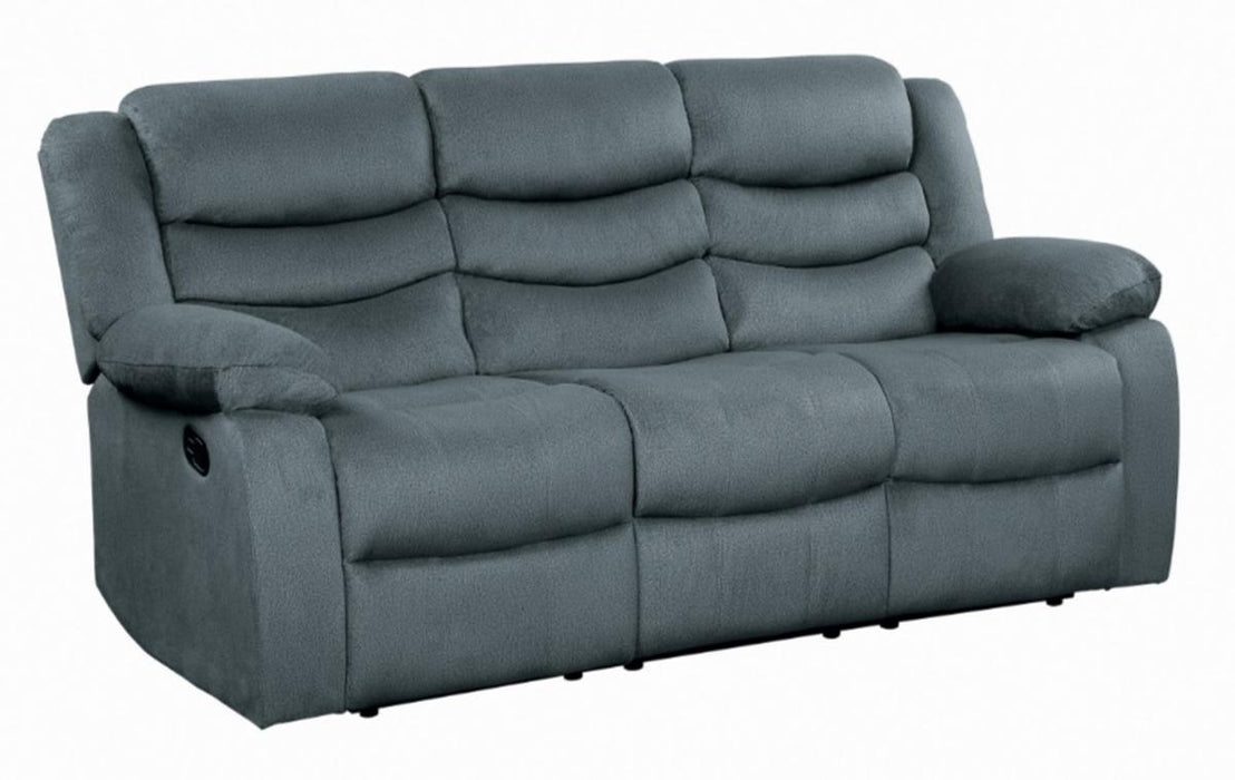 Homelegance Furniture Discus Double Reclining Sofa in Gray 9526GY-3