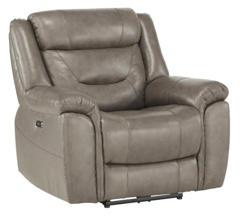 Homelegance Furniture Danio Power Double Reclining Chair with Power Headrests in Brownish Gray 9528BRG-1PWH