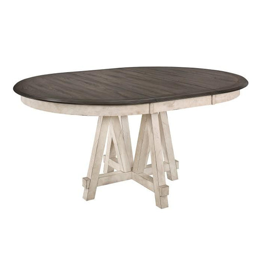 Homelegance Clover Round Dining Table in White and Gray 5656-66* image