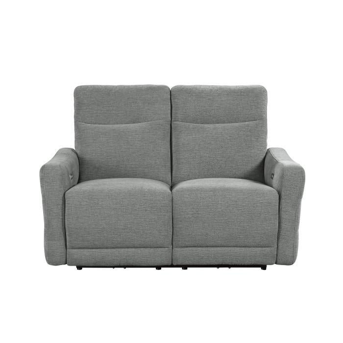 Edition Power Double Lay Flat Reclining Loveseat in Dove Grey 9804DV-2PWH