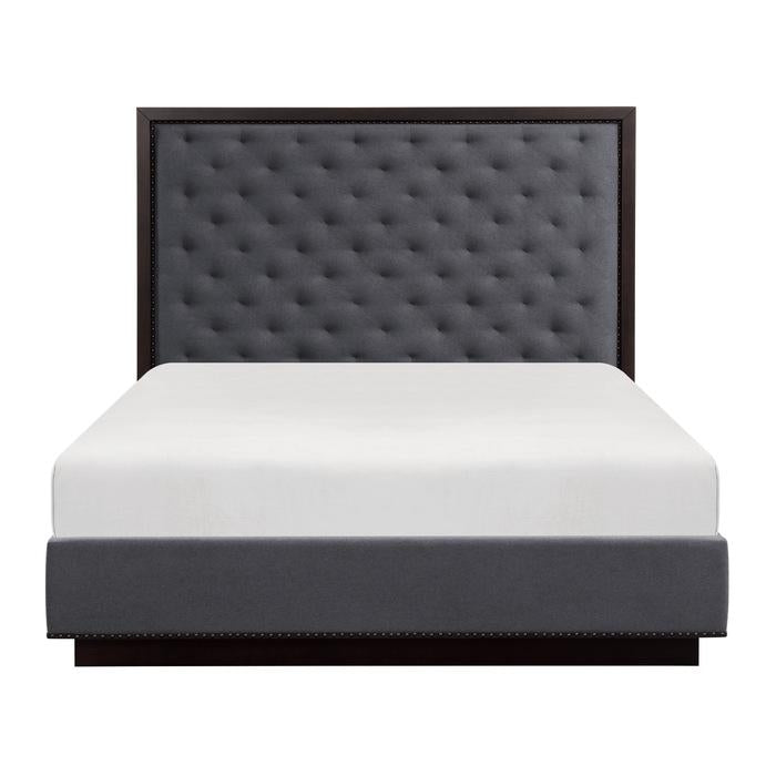 Larchmont Queen Upholstered Platform Bed in Charcoal 5424-1*