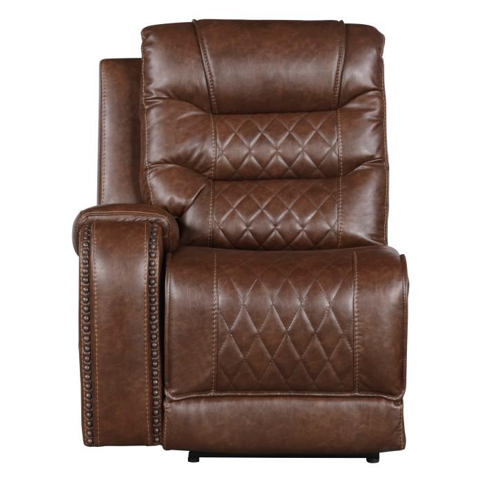 Putnam Power Left Side Reclining Chair with USB Port in Brown 9405BR-LRPW