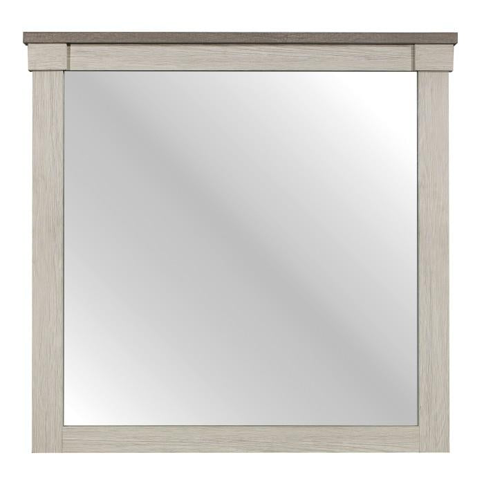 Arcadia Mirror in White & Weathered Gray 1677-6
