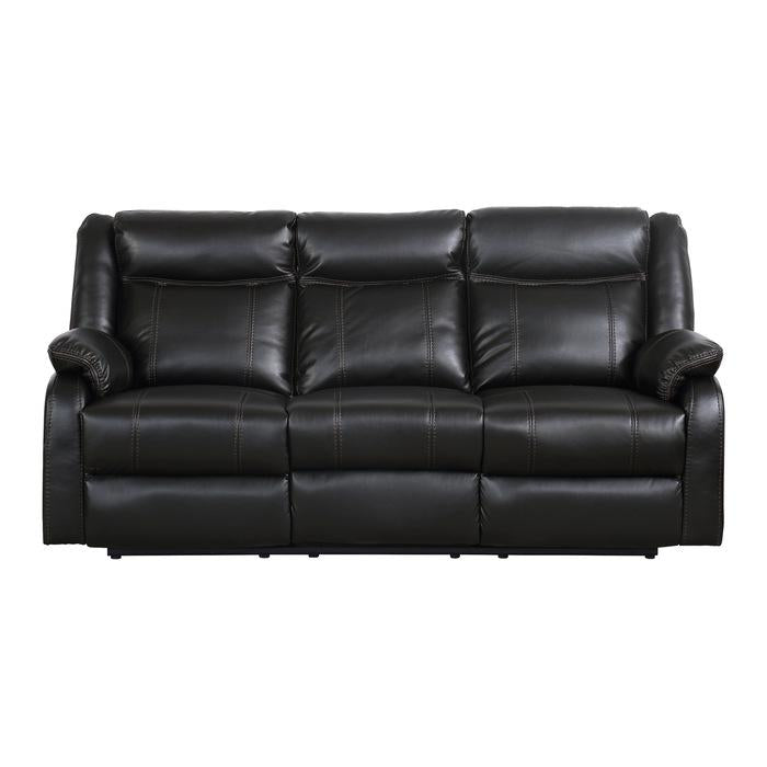 Jude Double Glider Recliner Sofa in Black 8201BLK-3