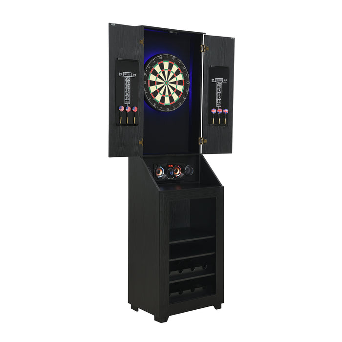 Hurricanes Dartboard Cabinet with Speaker and LED in Black (3A Packing)
