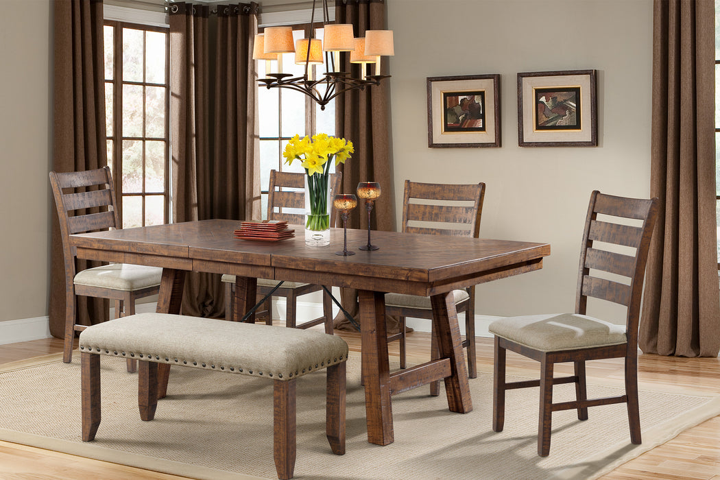 Jax 7PC Dining Set - Table, 4 Ladder Side Chairs & Bench - Furniture House (VA)