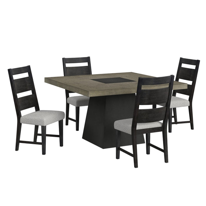 Jemma Square Table w/ Grey Top & Dark Espresso Base - Furniture House (VA)