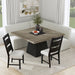 Jemma Square Table w/ Grey Top & Dark Espresso Base - Furniture House (VA)