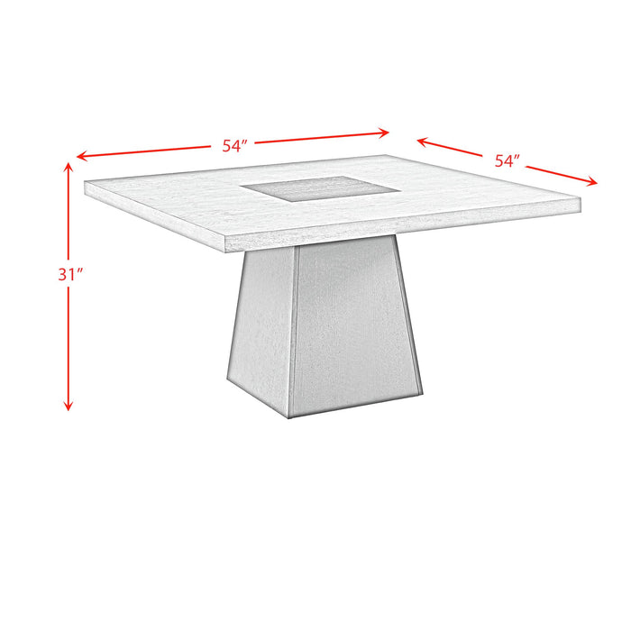 Jemma Square Table w/ Grey Top & Dark Espresso Base - Furniture House (VA)