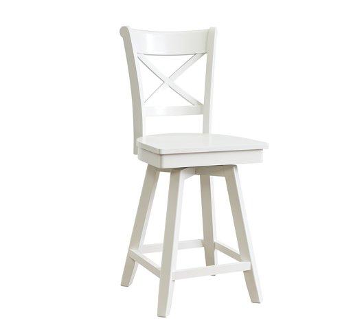 Cosmopolitan Charlotte Swivel Stool (Built) In Pure White