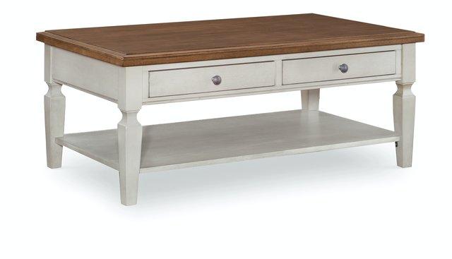 Vista Coffee Table (Rta) In Hickory & Shell