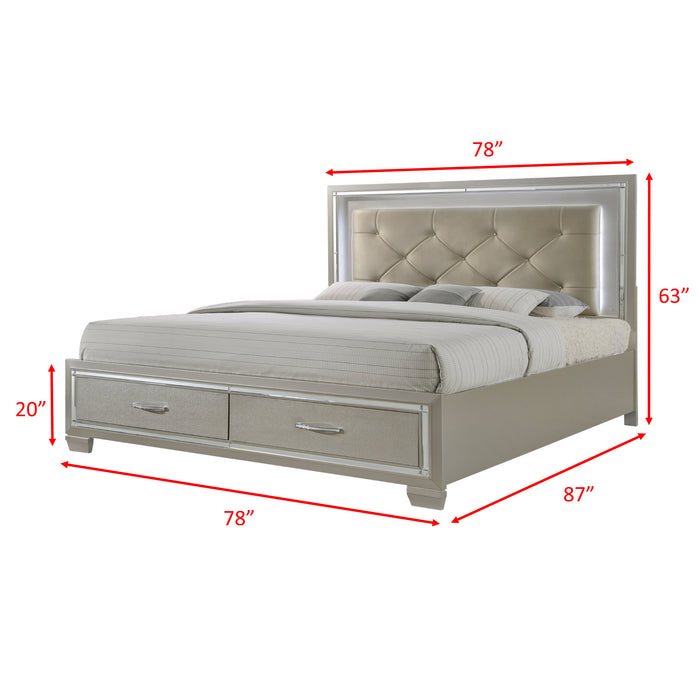 Platinum Platform Storage Bedroom Set - Furniture House (VA)