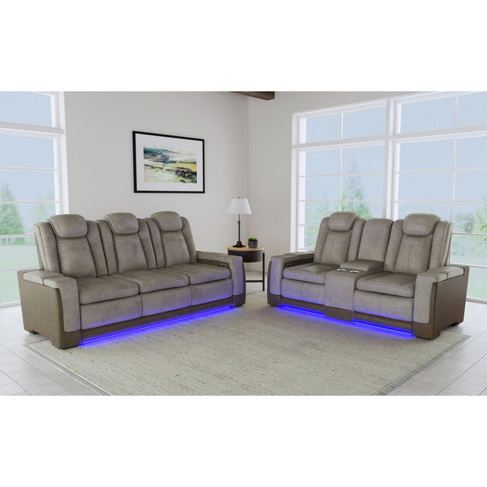 Lantana Power Motion Sofa with Power Headrest, Led, DDT, reading light and PWS in Rocky Grey/Brown