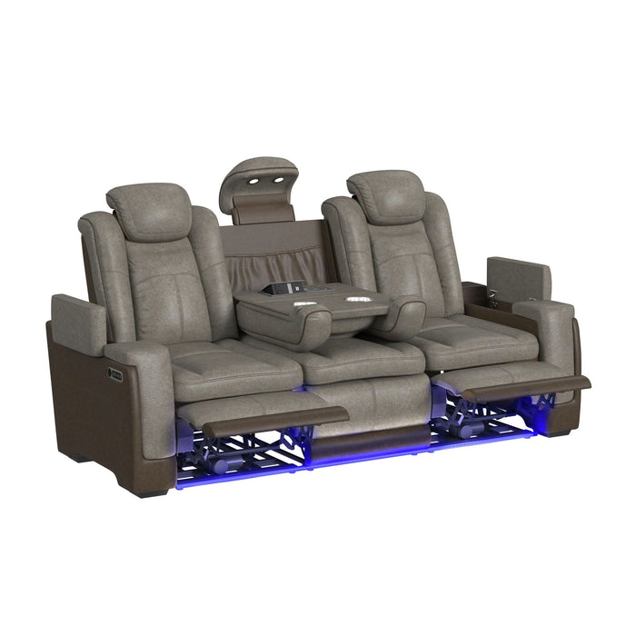 Lantana Power Motion Sofa with Power Headrest, Led, DDT, reading light and PWS in Rocky Grey/Brown