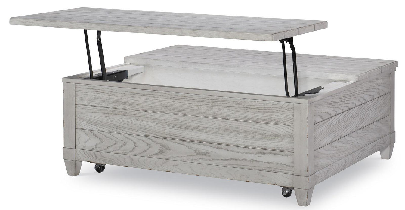 Legacy Classic Belhaven Cocktail Table w/Lift Top Storage in Weathered Plank