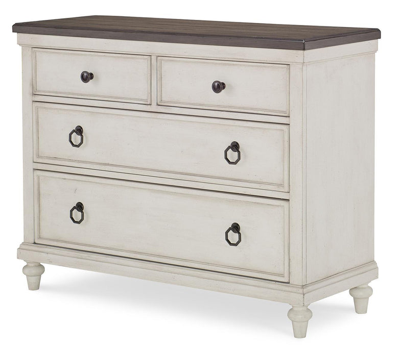 Legacy Classic Brookhaven 4 Drawer China Base in Vintage Linen/ Rustic Dark Elm