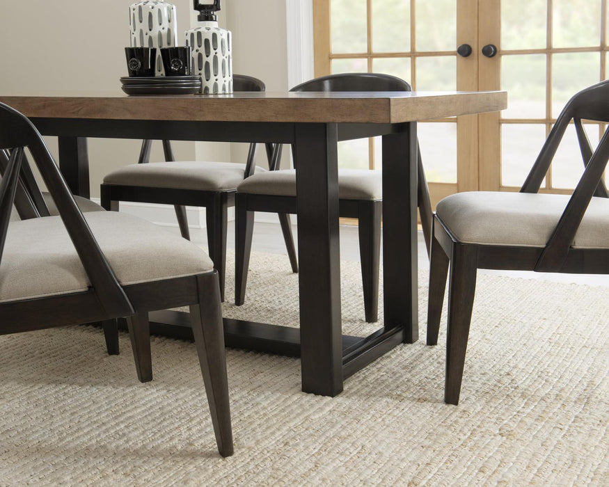 Legacy Classic Duo Trestle Dining Table in Black Bean/Light Latte