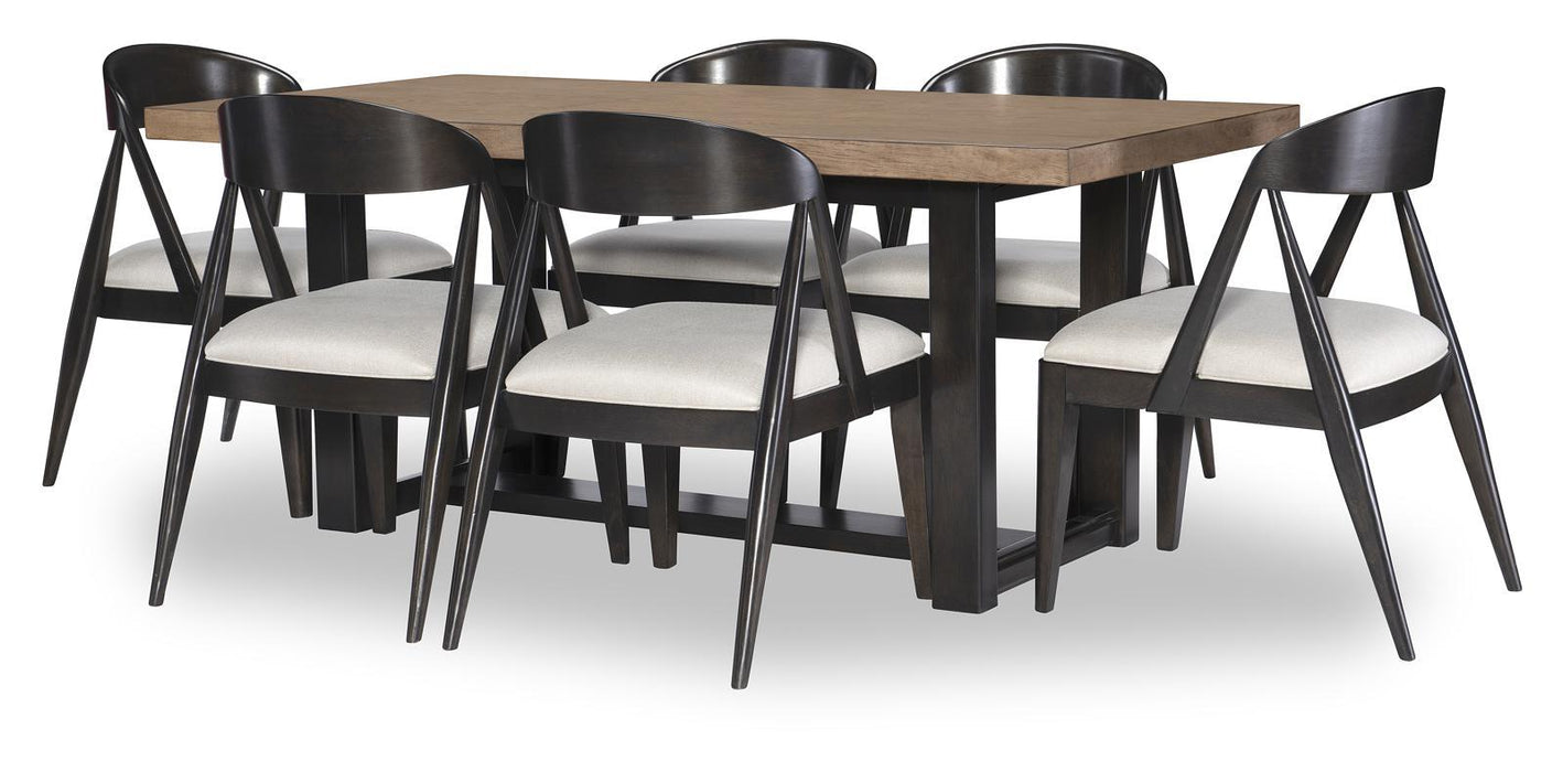 Legacy Classic Duo Trestle Dining Table in Black Bean/Light Latte