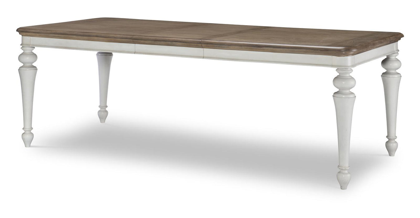 Legacy Classic Farmdale Rectangular Leg Table in Taupe/White
