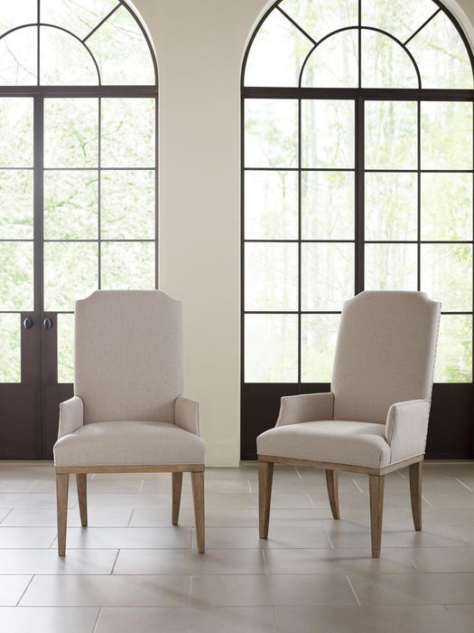 Legacy Classic Furniture Monteverdi Upholstered Host Arm Chair in Sun-Bleached Cypress (Set of 2)