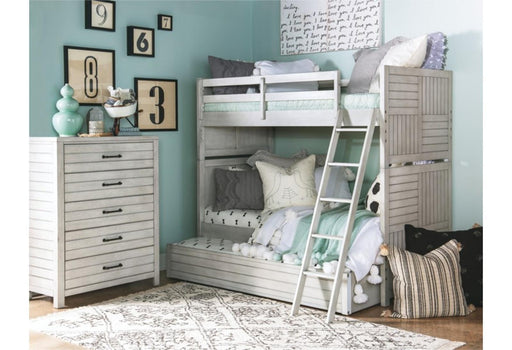 Legacy Classic Summer Camp Twin over Twin Bunk Bed in Stone Path WhiteK - Furniture House (VA)