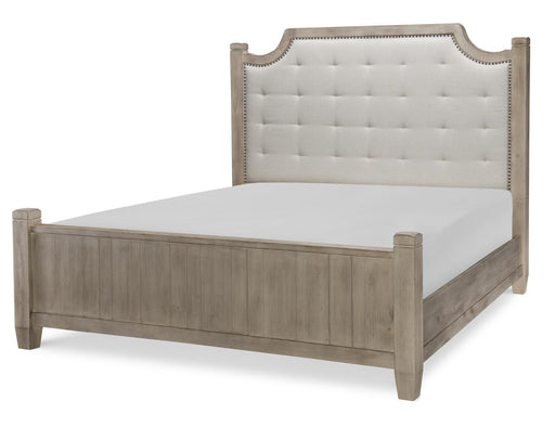 Legacy Classic Furniture Monteverdi Upholstered Low Post Califronia King Bed in Sun-Bleached Cypress image