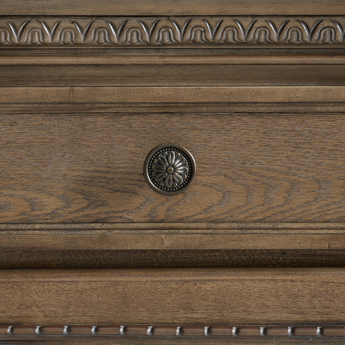 Madison Park Server and Hutch with LED in Walnut