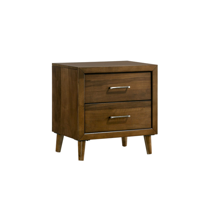 Malibu 2-Drawer Nightstand in Walnut