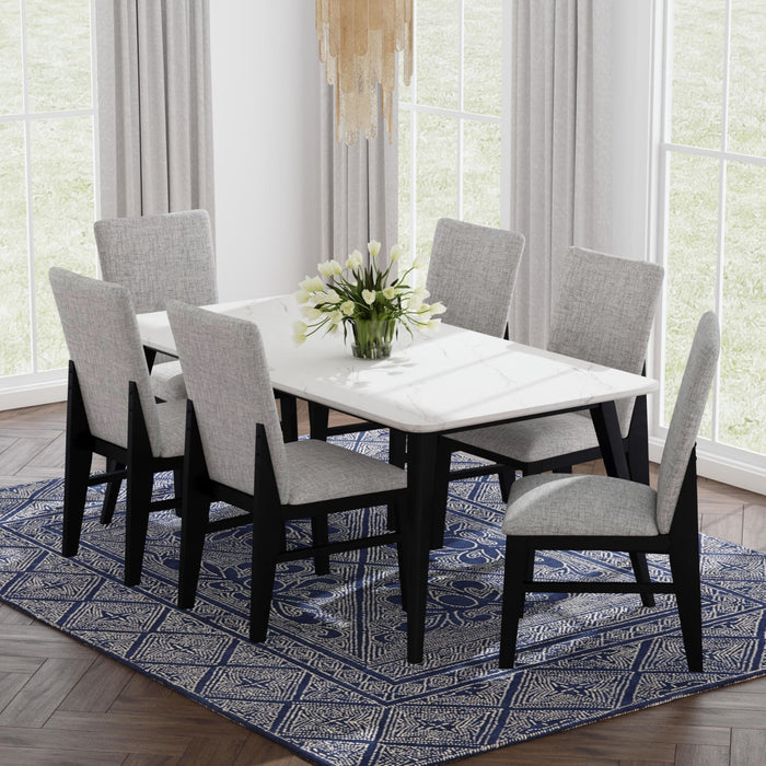 Marlene Standard Height Dining Set in Black-Table and Four Chairs - Furniture House (VA)