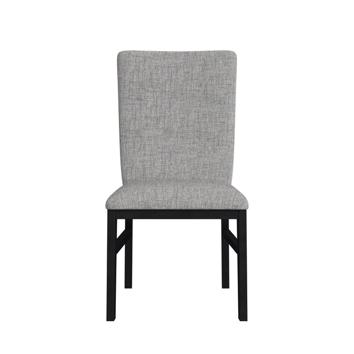 Marlene Dining Side Chair with Grey Fabric in Black (2 Per Carton)