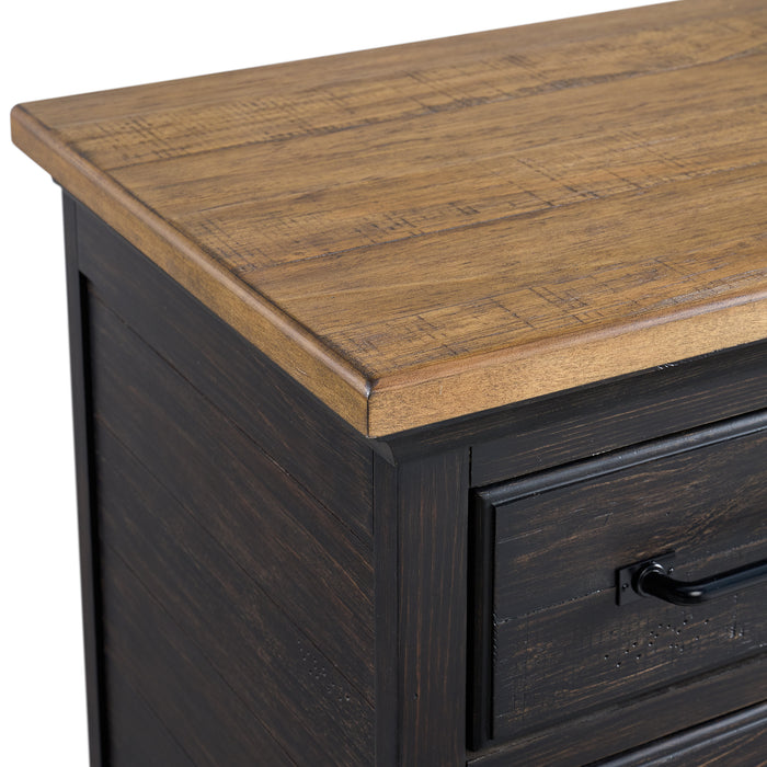 Montrose Nightstand with Charger & Sensor Light in Espresso & Brown