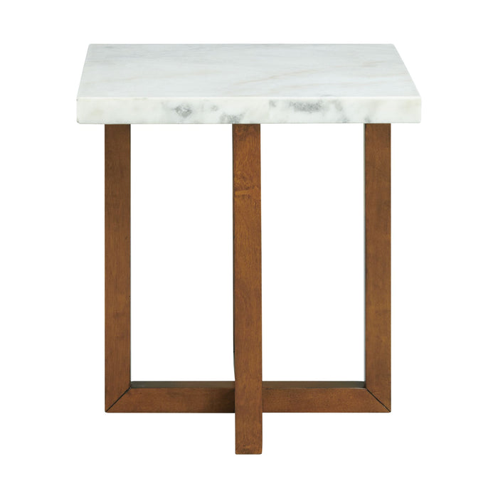 Morris End Table in Espresso W/White Marble Top (3A Packing)