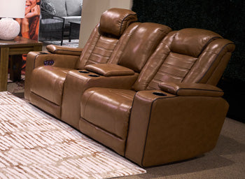 Gruaro Power Reclining Loveseat with Console - Furniture House (VA)