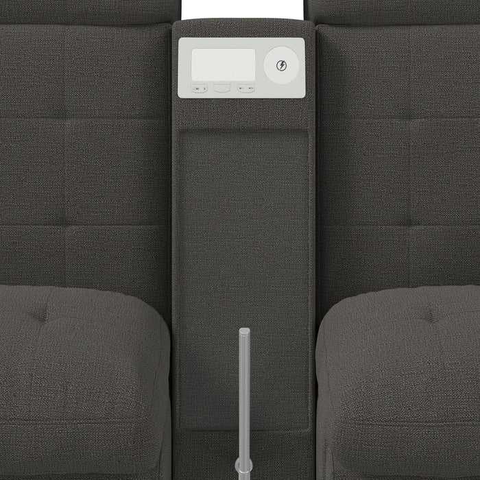 Options One 8PC Living Room Set in Palmer Plus Ash with Media Console