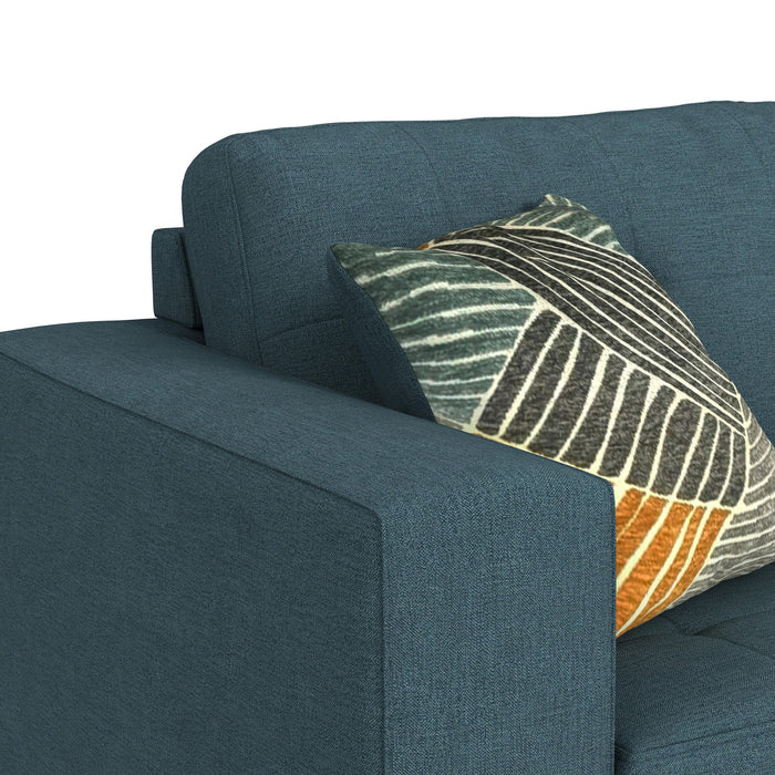 Options One 8PC Living Room Set in Palmer Plus Teal with Media Console